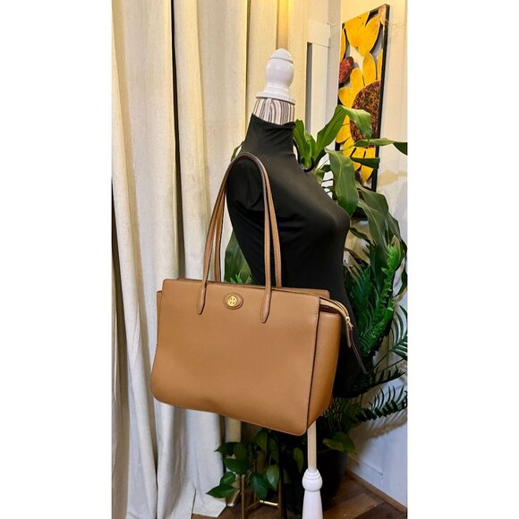 ✺✺ AUTHENTIC TORY BURCH CAMEL BROWN ROBINSON HANDBAG ✺✺ - Picture 10 of 11